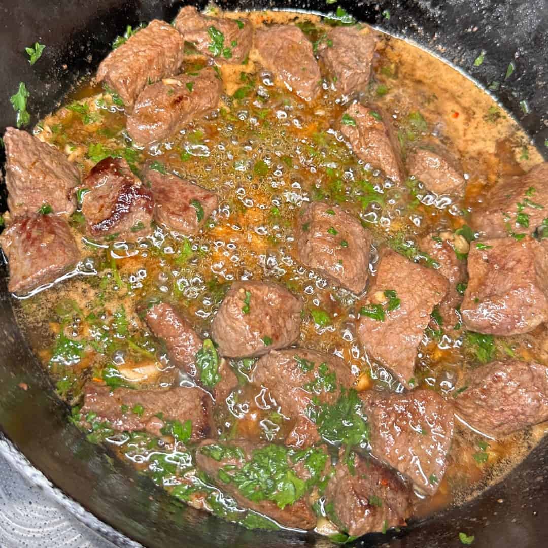 Cast Iron Garlic Steak Bites Recipe-image