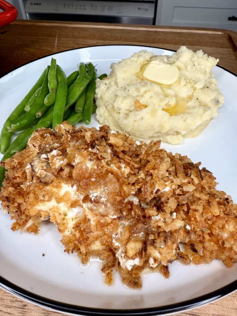 Creamy French Fried Onion Chicken Bake