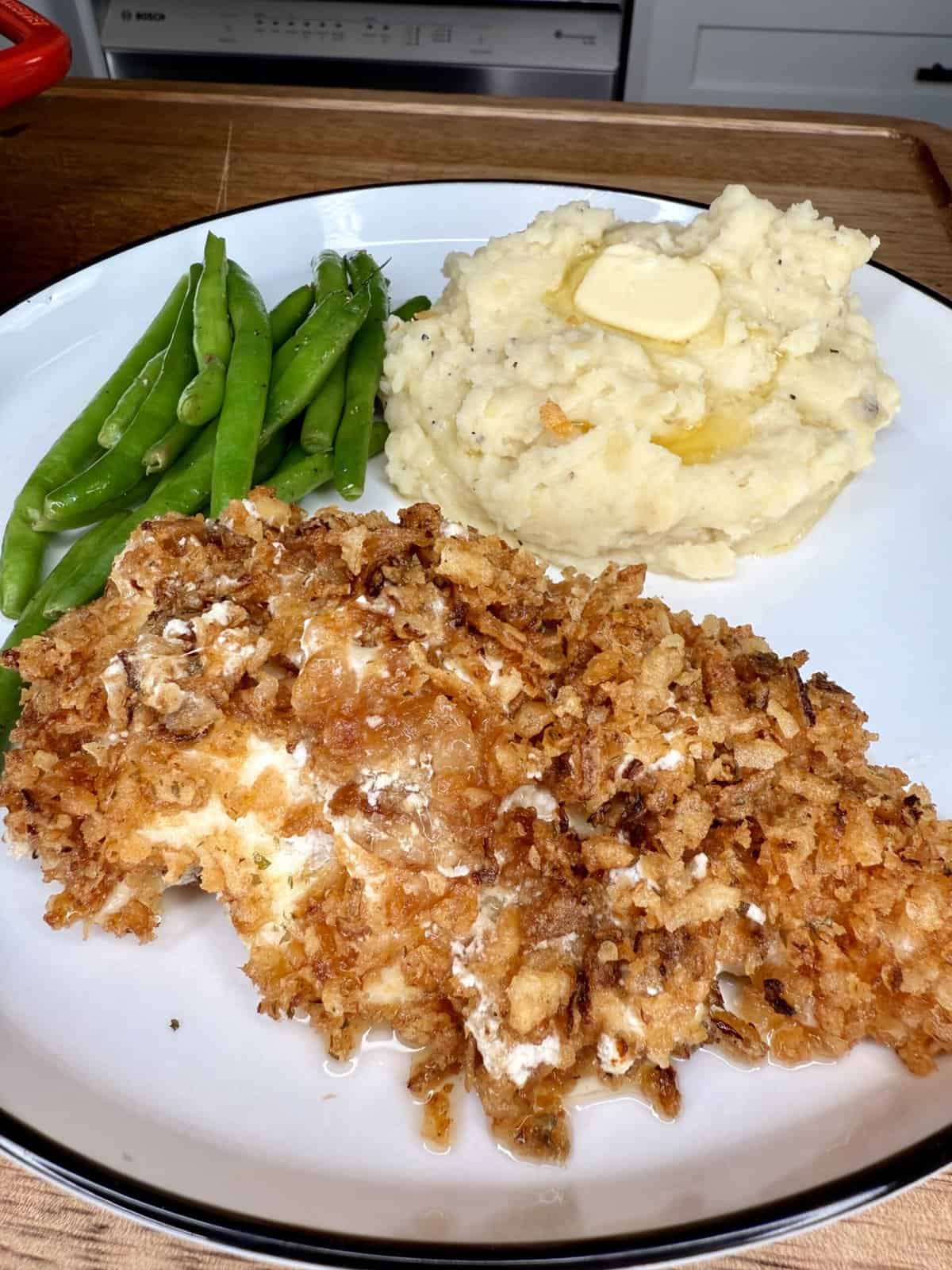 Creamy French Fried Onion Chicken Bake