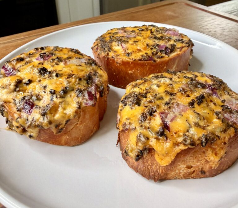 Ninita’s Cheesy Olive Crostini (a.k.a. Birdie Sandwiches!)