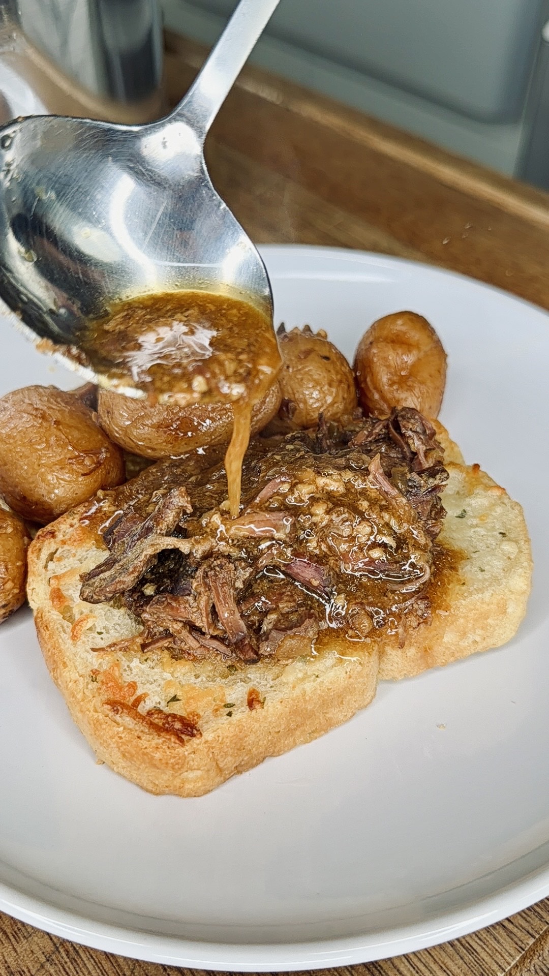 Crockpot Italian Garlic Butter Beef &amp; Potatoes-image